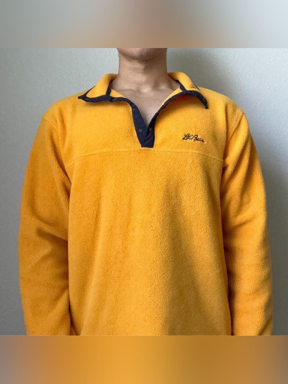 Vintage 2000s L.L. Bean Yellow Fleece Pullover Half Zip Fleece